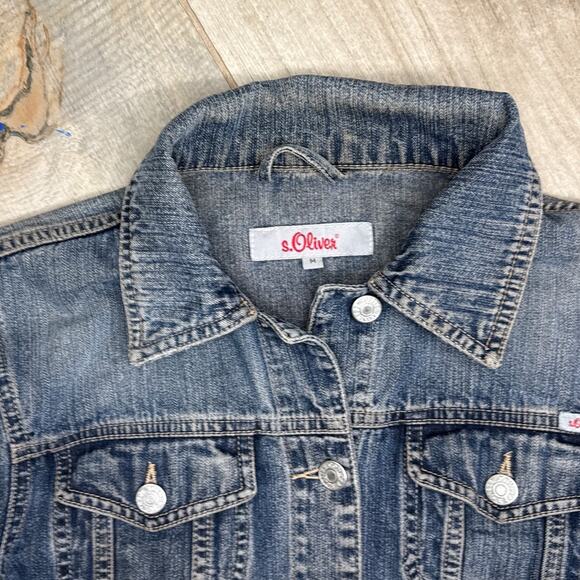 S. Oliver Women's Dark Blue Jean Jacket Size Medium - Picture 3 of 6
